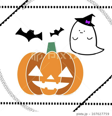 Halloweenのイラスト かぼちゃ おばけ 吸血鬼 秋 ハロウィン 10月の 