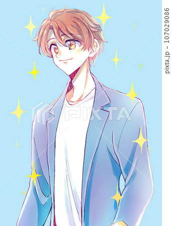 爽やかな男性　キラキラ 107029086