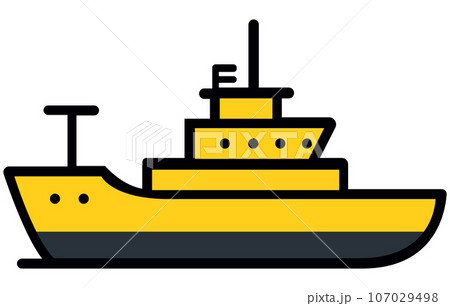 Maritime ships flat, Cargo ship container in the ocean transportation, shipping freight transportation. illustration vector 107029498