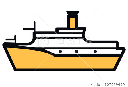 Maritime ships flat, Cargo ship container in the ocean transportation, shipping freight transportation. illustration vector 107029499