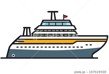 Maritime ships flat, Cargo ship container in the ocean transportation, shipping freight transportation. illustration vector 107029500