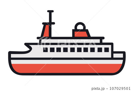 Maritime ships flat, Cargo ship container in the ocean transportation, shipping freight transportation. illustration vector 107029501