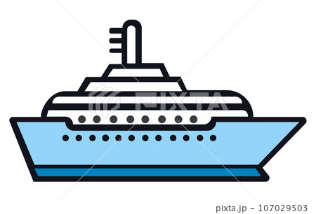 Maritime ships flat, Cargo ship container in the ocean transportation, shipping freight transportation. illustration vector 107029503