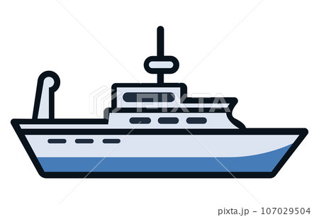 Maritime ships flat, Cargo ship container in the ocean transportation, shipping freight transportation. illustration vector 107029504