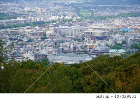 京都・将軍塚青龍殿展望台から鴨川デルタ・京都大学方面を望む 107029933