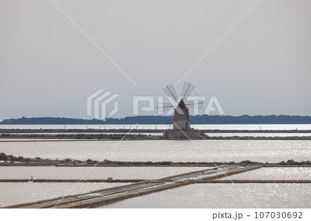 Marsala - "Saline dello Stagnone", salt lake in Sicily. 107030692