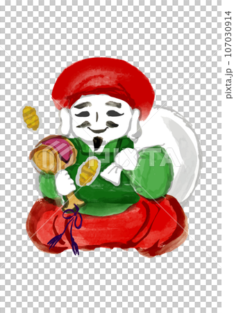 七福神の大黒天の手描き和風イラスト 七福神の大黒天の手描き和風イラスト 107030914