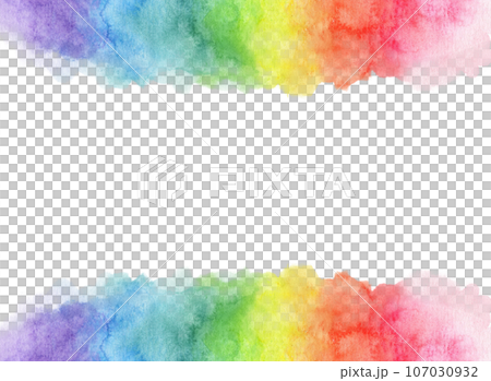 Watercolor rainbow background with space for text. 107030932