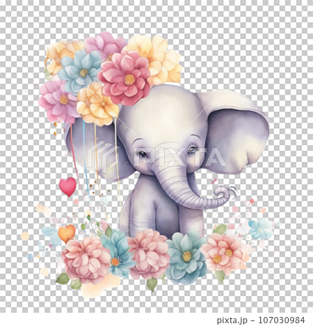 Balloons and Babar: Cute Elephant Clipart Collection Balloons and Babar: Cute Elephant Clipart Collection 107030984