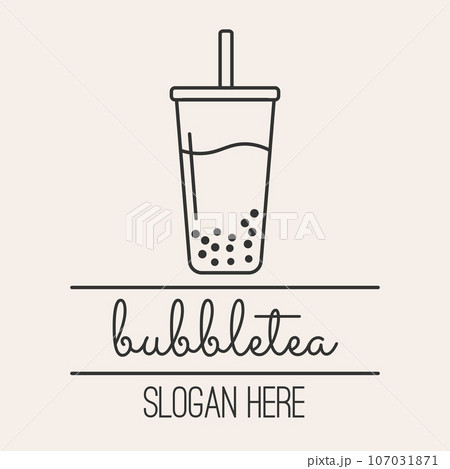 MILK TEA cup icon on beige background vector 107031871