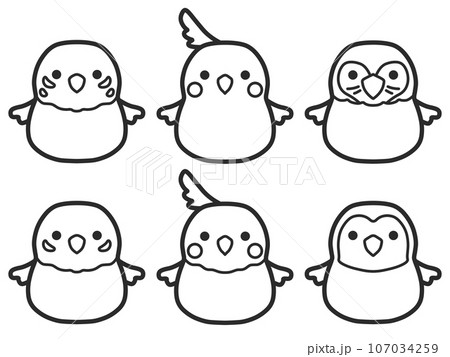 いろいろトリさんのぬりえ 107034259