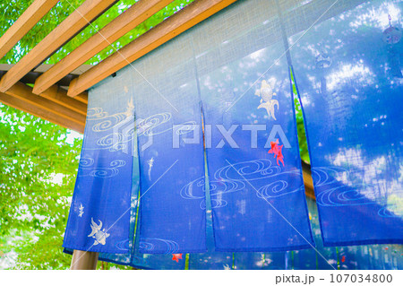 涼しげな模様ののれん 107034800