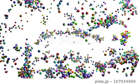 CGパーティクル　多数のカラフルなボール 107034989
