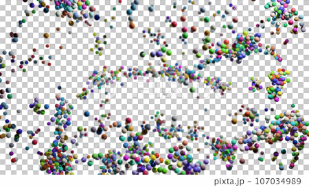 CGパーティクル　多数のカラフルなボール 107034989