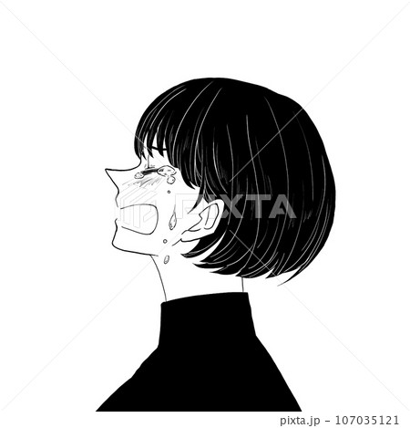 涙を流して泣く女の子 107035121