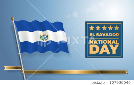 El Salvador National Day, celebration template banner 107036040
