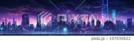 Cyberpunk Retro Futuristic City with Neon Lights Blog Header Cyberpunk Retro Futuristic City with Neon Lights Blog Header 107036622