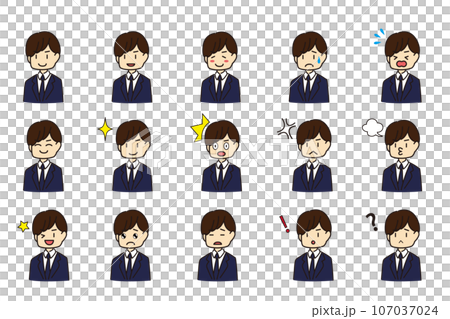Men's facial expression reaction set business suit 107037024