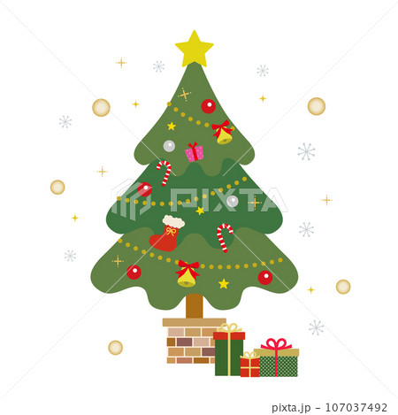 クリスマスツリーのイラスト 107037492