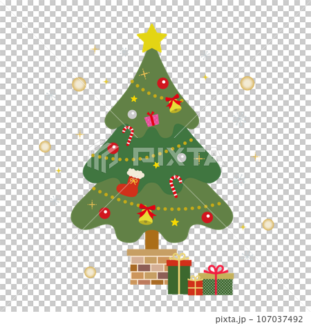 クリスマスツリーのイラスト 107037492
