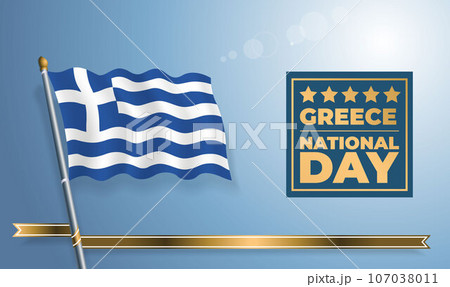 Greece National Day, celebration template banner 107038011