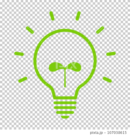 Eco icon of light bulb and sprout Eco icon of light bulb and sprout 107038615