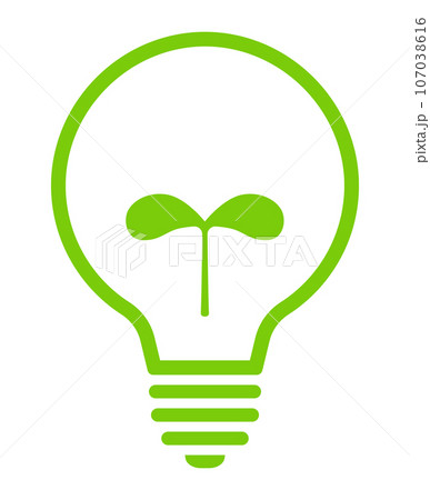 電球と新芽のエコアイコン 107038616
