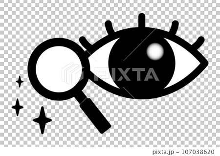 Eye and loupe icon Eye and loupe icon 107038620