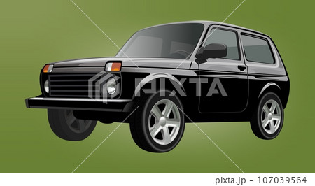 Realistic Vector Car SUV in dark color Realistic Vector Car SUV in dark color 107039564
