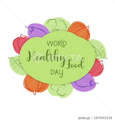 World healthy food day , doodle vegetables. World healthy food day , doodle vegetables. 107043318