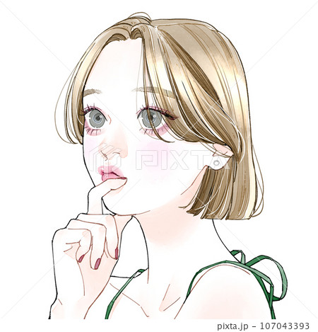 何か考えている女性 何か考えている女性 107043393