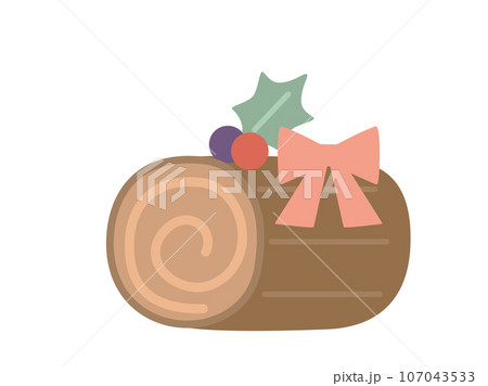 シンプルなブッシュドノエルをイメージしたイラスト 107043533