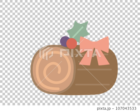 シンプルなブッシュドノエルをイメージしたイラスト 107043533