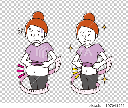 ダイエットのビフォーアフター 107043931