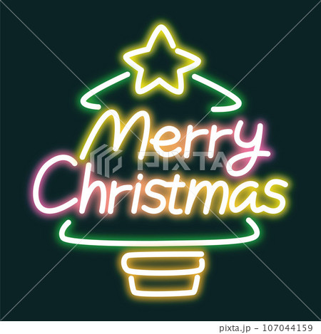ネオンサインのイラスト(MerryChristmas) ネオンサインのイラスト(MerryChristmas) 107044159