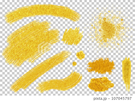 A set of parts drawn with gold brushes etc. A set of parts drawn with gold brushes etc. 107045797