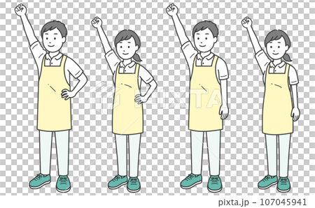 男性和女性護理人員用一隻手做拳頭泵 男性和女性護理人員用一隻手做拳頭泵 107045941