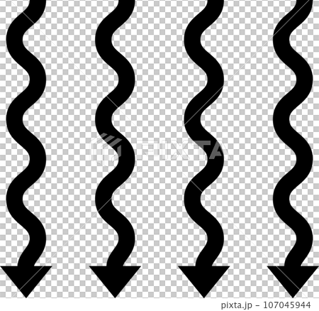 波打った矢印 107045944
