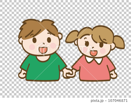男孩和女孩幸福地牽著手_小學生_幼兒 男孩和女孩幸福地牽著手_小學生_幼兒 107046871