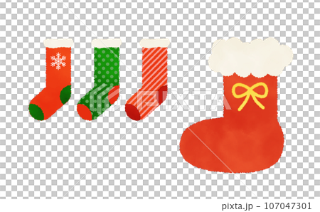 聖誕襪水彩風格插畫 107047301