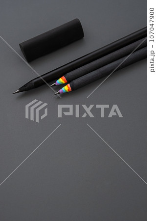 Monochromatic set of lead pencils and eraser. Monochromatic set of lead pencils and eraser. 107047900