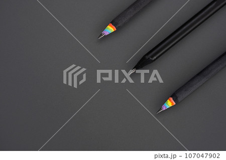 Lead pencils monochrome layout. 107047902