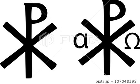 Christian monogram of Jesus Christ icon. The Savior sign. The Lord Our God symbol. Christian sacred Chi Rho symbol- Alpha and Omega version logo. flat style. Christian monogram of Jesus Christ icon. The Savior sign. The Lord Our God symbol. Christian sacred Chi Rho symbol- Alpha and Omega version logo. flat style. 107048395