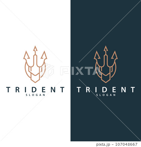 Neptune Poseidon Trident Logo, Spear Simple Vintage Template Design Neptune Poseidon Trident Logo, Spear Simple Vintage Template Design 107048667