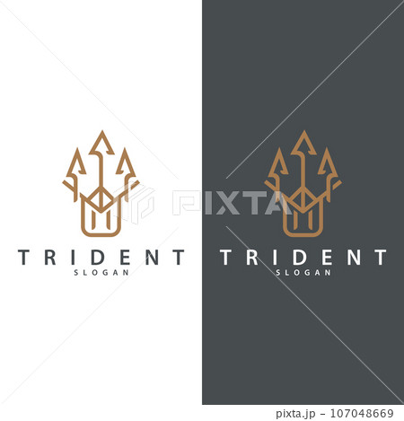 Neptune Poseidon Trident Logo, Spear Simple Vintage Template Design Neptune Poseidon Trident Logo, Spear Simple Vintage Template Design 107048669