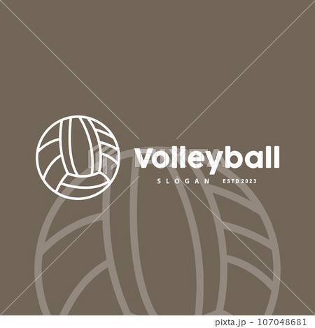 Volleyball Logo, Sport Simple Design, Illustration Template Vector 107048681