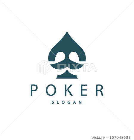 Poker Card Logo Classic Vector Gambling Game Design Simple Symbol Template Poker Card Logo Classic Vector Gambling Game Design Simple Symbol Template 107048682