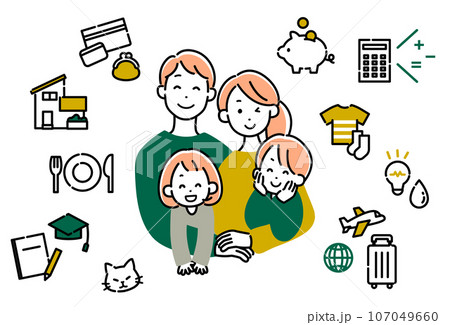 家族と暮らしのアイコンセット 家族と暮らしのアイコンセット 107049660