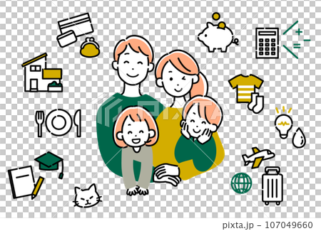 家族と暮らしのアイコンセット 家族と暮らしのアイコンセット 107049660