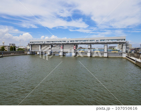 今井水門・新中川・東京都江戸川区 今井水門・新中川・東京都江戸川区 107050616